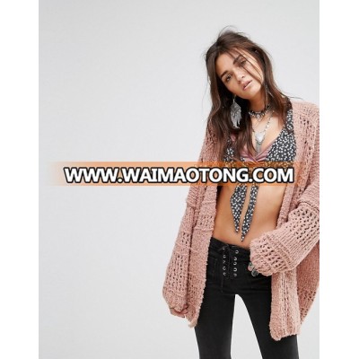 Bat Sleeves Knitted Autumn Hollow Out Cardigan Sweater Women Loose Sweater