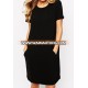 2015 new fashion round neck with pocket to side tee dress