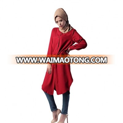 Malaysia Women Loose Shirt Muslim Long Sleeve Dress Abaya Casual Clothes