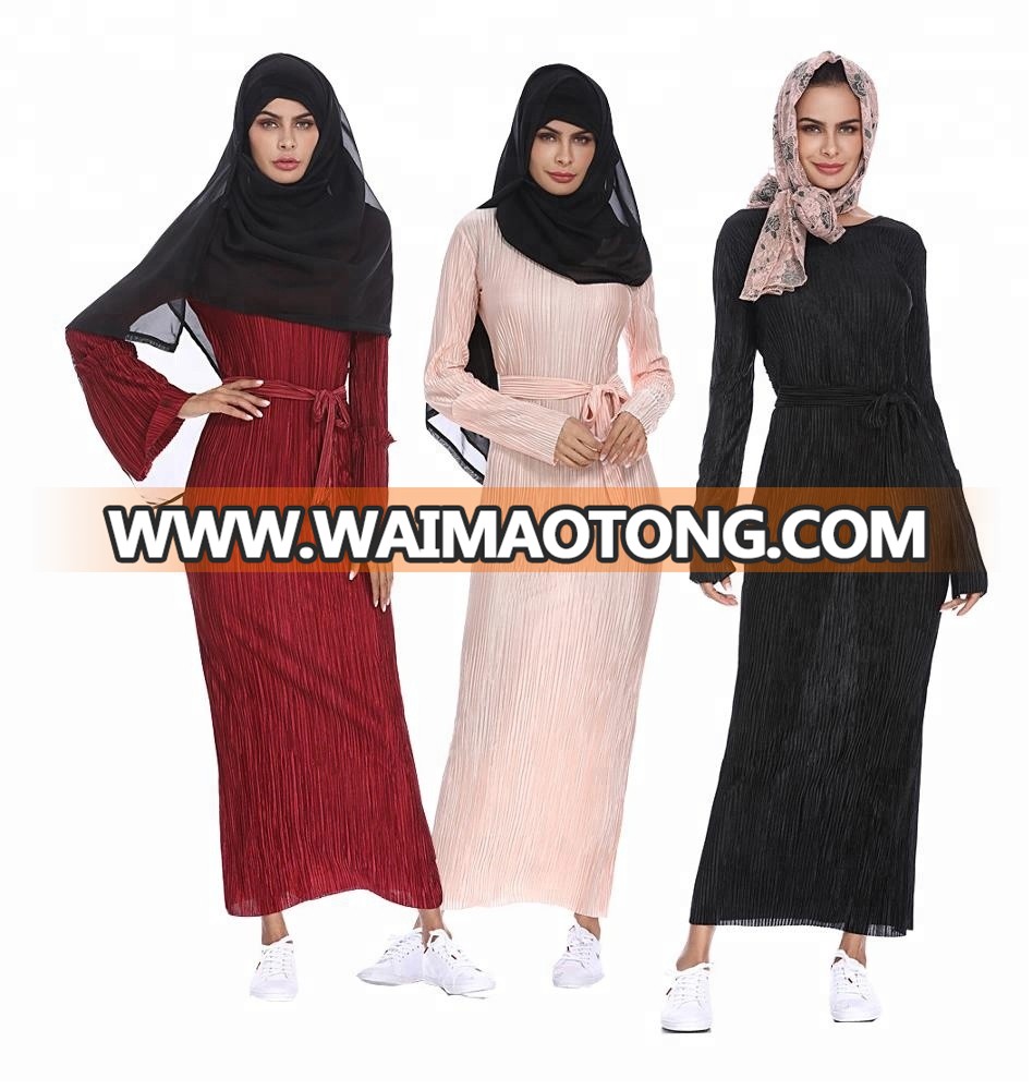 New style Pleated Dress Arabia Middle East fashion robe dress 2018 Muslim area